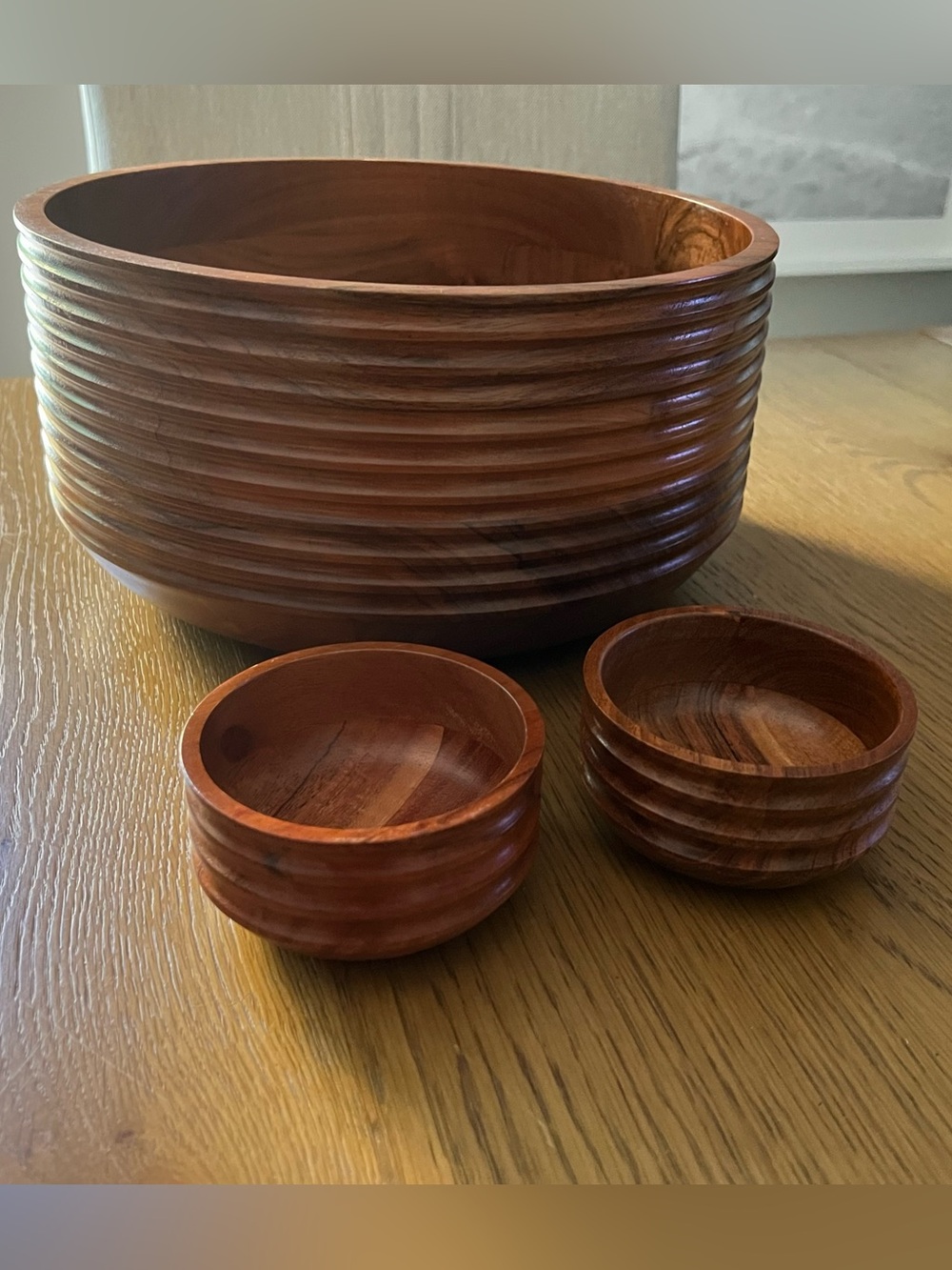 Brand New West Elm Groove Wood Bowl Set – Acacia Wood